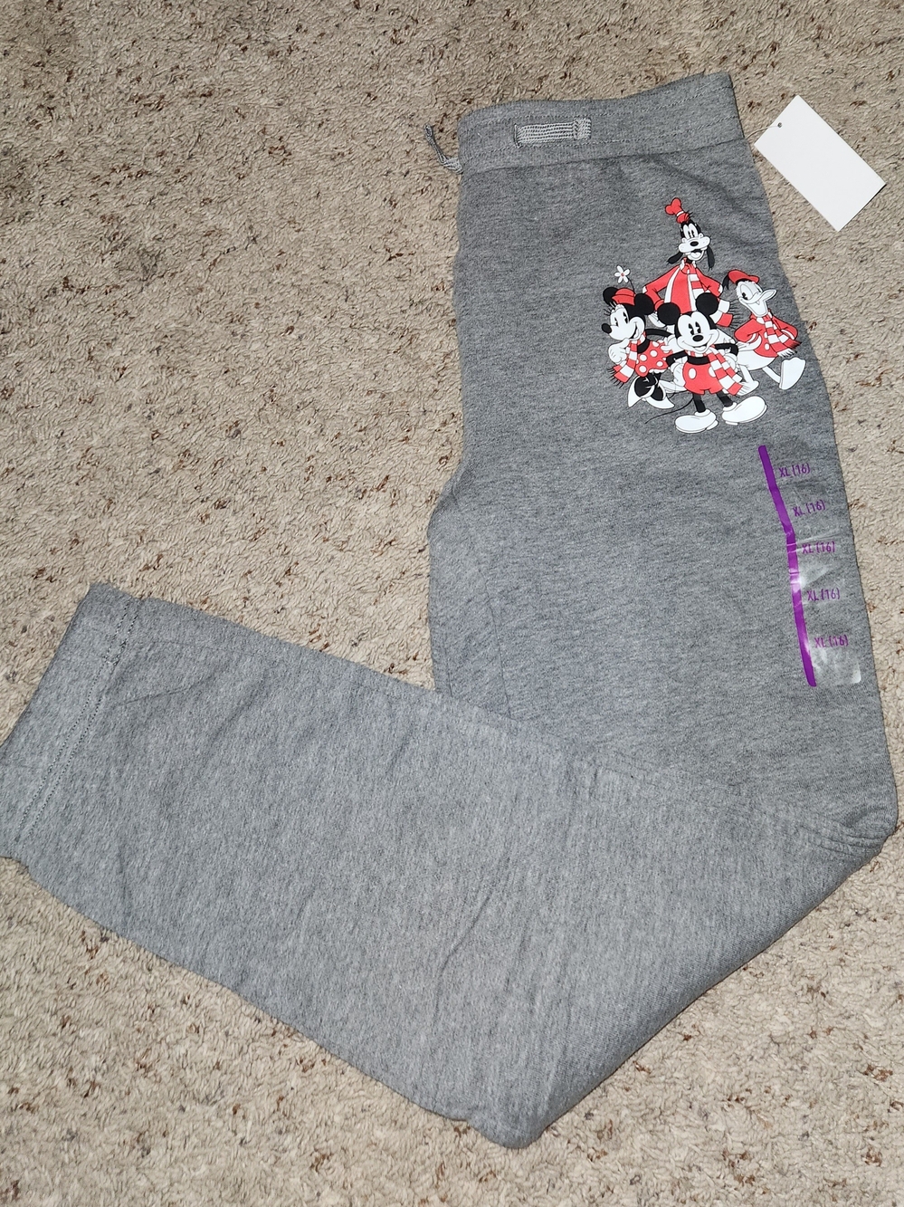 Disney Gray Mickey & Friends  Jogger Bottoms Size XL Youth